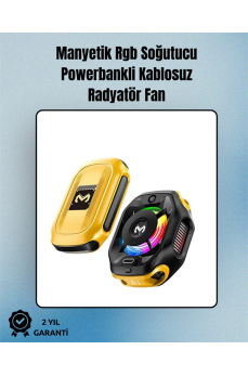 RGB Işıklı Girdap Fanlı Mobil Soğutucu | Manyetik Montaj | Type-C Girişli