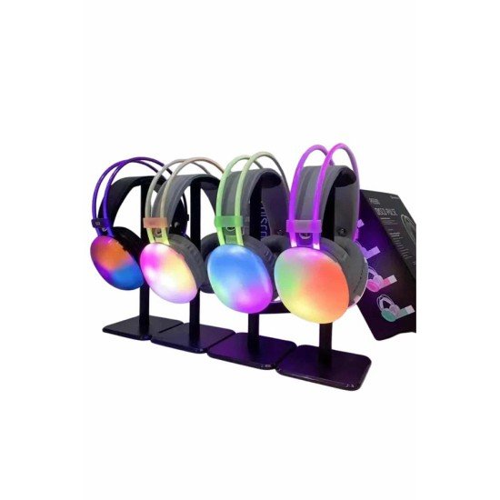 RGB Işıklı Yüksek Ses Kaliteli Kablosuz Kulak Üstü Bluetooth Kulaklık