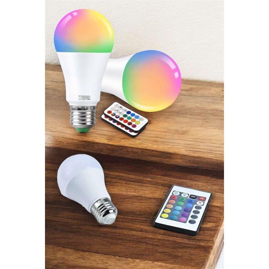 RGB Led Lamba Led Işık Ampul Renk Değiştirebilen 100 Watt