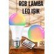 RGB Led Lamba Led Işık Ampul Renk Değiştirebilen 100 Watt
