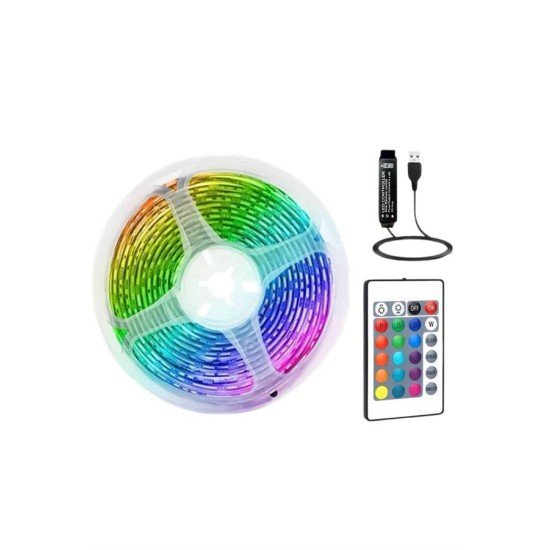 RGB Şerit Led 10 Metre Led Işık Kumanda ile Kontrol RGB