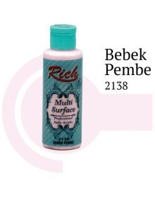 Rich Multi Surface 2138 Bebek Pembe Akrilik Boya 120 cc