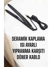 Saç Düzleştirici Isı Ayarlı Döner Kablo Yıpranma Karşıtı