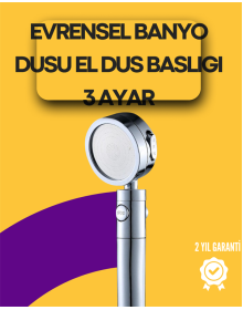 Sağlam Metal Hortum Bağlantılı, 360° Hareketli Duş Başlığı