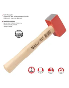 Sait Demirci Çelik Madırga 1000 gr - Ahşap Saplı