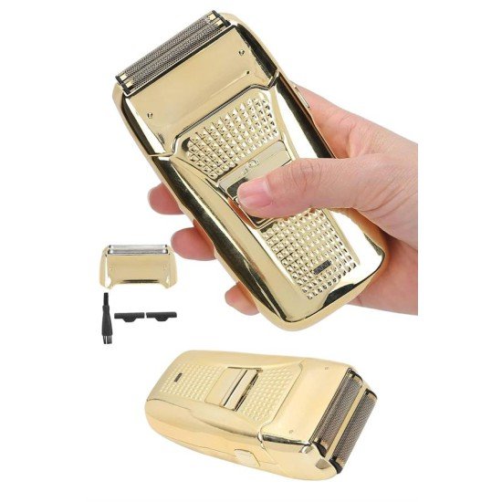 Sakal Kesme Tıraş Makinesi Paslanmaz Çelik Gold Şarjlı