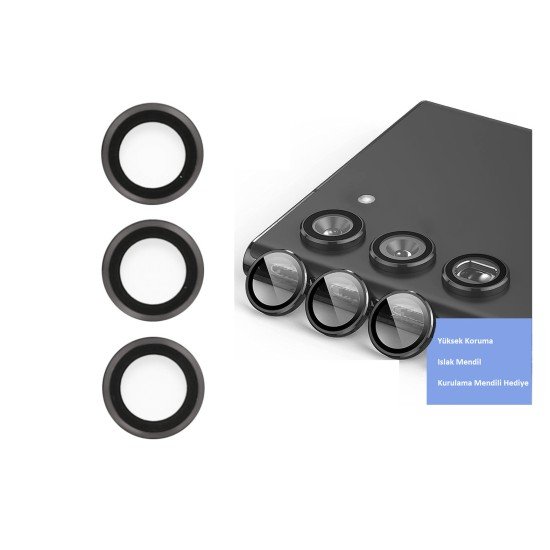 Samsung Galaxy S23 Kamera Lens Koruyucu - Siyah Samsung Galaxy S23 Kamera Lens Koruyucu - Siyah