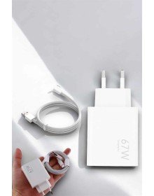 Şarj Aleti 67W Hızlı Şarj Turbo Type-C Uyumlu Şarj Adaptörü Kablosu