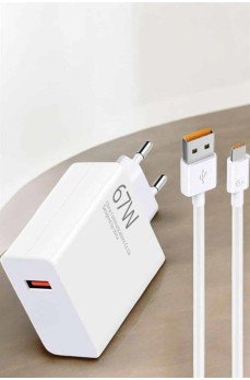 Şarj Aleti 67W Hızlı Şarj Turbo Type-C Uyumlu Şarj Adaptörü Kablosu Şarj Aleti 67W Hızlı Şarj Turbo Type-C Uyumlu Şarj Adaptörü Kablosu