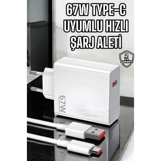 Şarj Aleti Turbo Hızlı 67W Type-C Hızlı Şarj