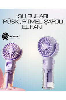 Şarjlı Buğu Fanı – Nemlendirici Sis Fonksiyonlu, Tip-C Girişli, Taşınabilir Masa Fanı