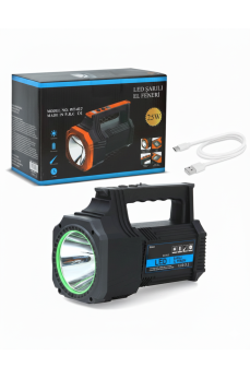 Şarjlı Dev Boy El Feneri 25W Süper Parlak LED El Lambası Kamp, Av ve Güvenlik İçin İdeal