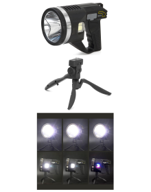 Şarjlı Dev Boy El Feneri Tripod Ayaklı Parlak LED El Lambası Kamp, Av ve Güvenlik İçin İdeal