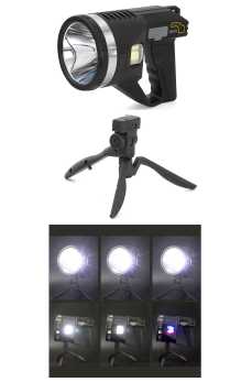 Şarjlı Dev Boy El Feneri Tripod Ayaklı Parlak LED El Lambası Kamp, Av ve Güvenlik İçin İdeal