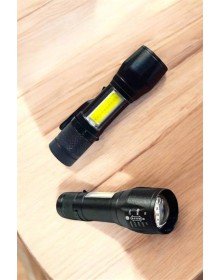 Şarjlı Metal Zoomlu El Feneri Işıldak Led Işık Taşınabilir El Lambası