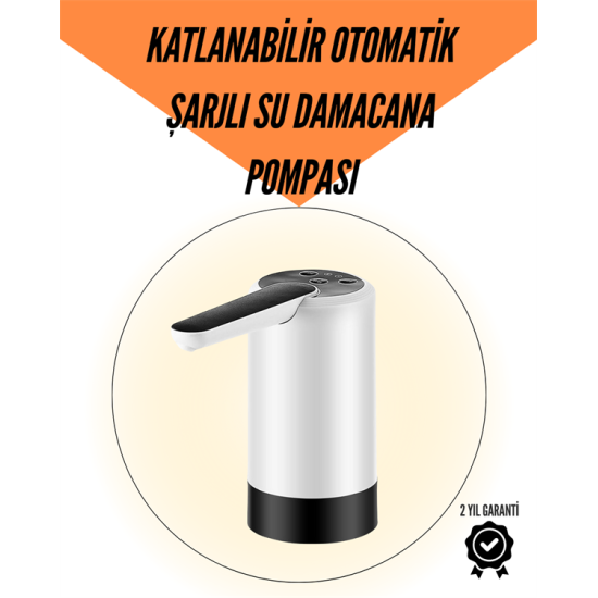 Şarjlı Su Pompası 8000mAh | Cam Damacana Uyumlu | Tek Tuşla Kontrol | USB Şarjlı Otomatik Dolum Şarjlı Su Pompası 8000mAh | Cam Damacana Uyumlu | Tek Tuşla Kontrol | USB Şarjlı Otomatik Dolum