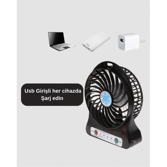 Şarjlı USB Fan – Masaüstü Mini Vantilatör, Taşınabilir, Işıklı, 3 Kademeli, Sessiz Şarjlı USB Fan – Masaüstü Mini Vantilatör, Taşınabilir, Işıklı, 3 Kademeli, Sessiz