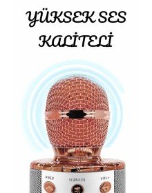 Şarjlı ve Uzun Pil Ömürlü Karaoke Mikrofon USB Bellek Destekli, Profesyonel Ses