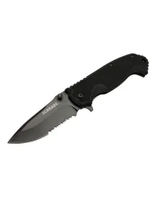 Schrade 5-1 Siyah Kamp Çakı 20cm- Yarı Otomatik, Testere Detaylı, Kemerlikli