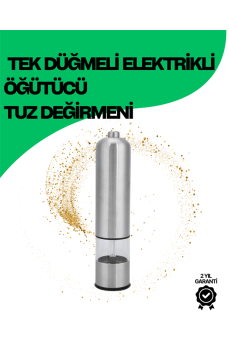 Şeffaf Hazneli Elektrikli Tuz Karabiber Öğütücü Pilli Taşınabilir Mutfak Aleti