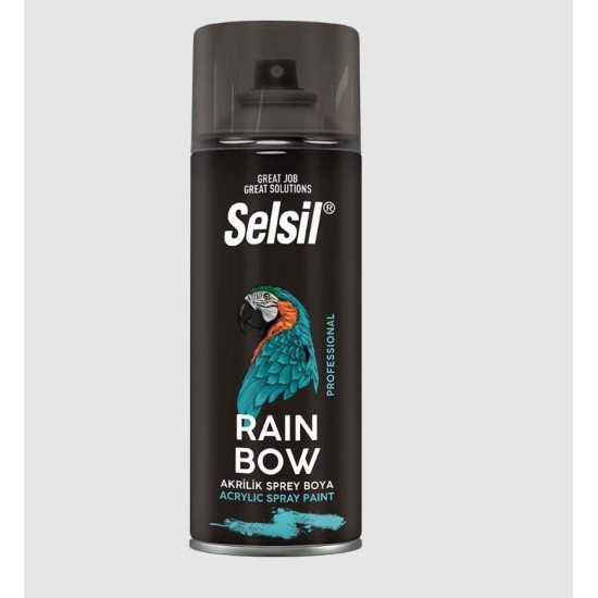 Selsil Rainbow Akrilik Sprey Boya 9005 Parlak Siyah