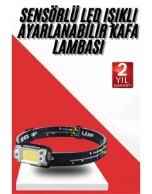 Sensörlü Kamp Lambası Ayarlanabilir Kafa Lambası Kafa Bantlı