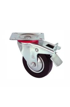 Servis Tekeri - Tablalı Frenli Siyah Döner - Çap 80 mm