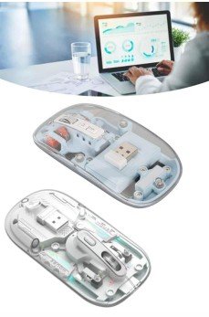 Sessiz Tıklama Çift Modlu Bluetooth Ve Alıcı Şeffaf Mouse Fare Sessiz Tıklama Çift Modlu Bluetooth Ve Alıcı Şeffaf Mouse Fare