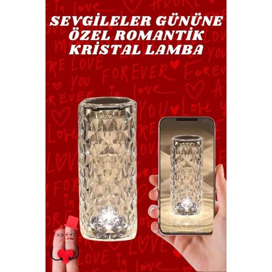 Sevgililer Günü İçin Hediye Kristal Lamba Sevgiliye Hediye USB Şarjlı Gece Lambası