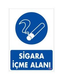 Sigara İçme Alanı Uyarı Levhassı 25x35 KOD: 450