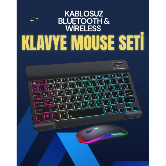 Şık ve Sessiz Tasarımlı Işıklı Klavye Mouse Seti – Şarjlı, Wireless Şık ve Sessiz Tasarımlı Işıklı Klavye Mouse Seti – Şarjlı, Wireless