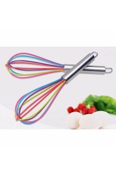 Silikon Çırpıcı Metal Saplı Renkli Çırpma Teli