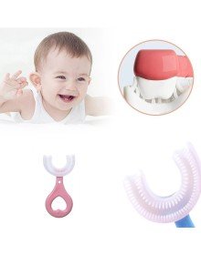 Silikon Çocuk Diş Fırçası Tartar Temizleyici (2-12 Yaş) - Pembe