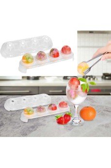 Silikon Tabanlı 4 Bölmeli Şeffaf Buz Kalıbı Yuvarlak Buzluk