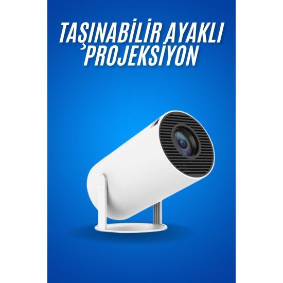 Sinema Projektörü Android HDMI USB WİFİ Ses Çıkışlı Ayaklı Projeksiyon Taşınabilir Sinema Projektörü Android HDMI USB WİFİ Ses Çıkışlı Ayaklı Projeksiyon Taşınabilir