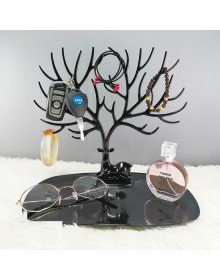 Siyah Geyik Mücevher Organizeri - Geyik Şeklinde Yüzük Küpe Kolye Düzenleyici