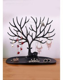 Siyah Geyik Mücevher Organizeri - Geyik Şeklinde Yüzük Küpe Kolye Düzenleyici