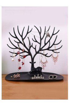 Siyah Geyik Mücevher Organizeri - Geyik Şeklinde Yüzük Küpe Kolye Düzenleyici