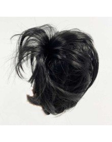 Siyah Renk Düz Model Hazır Telli Saç Şeklinde Peruk Postiş Toka