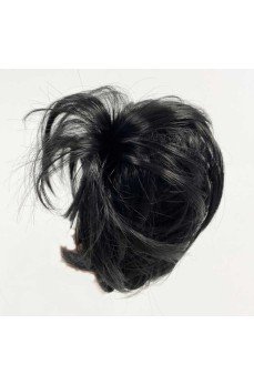 Siyah Renk Düz Model Hazır Telli Saç Şeklinde Peruk Postiş Toka