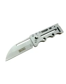 SOG AC78 Gri Yaprak Kamp Çakı 14,5 cm - Metal Sap, Kılıflı