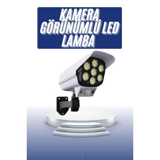 Solar Bahçe Lambası Uzaktan Kumandalı Kamera Görünümlü Hareket Sensörlü