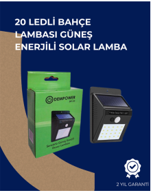 Solar Enerjili 20 LED Duvar Lambası | Hareket Sensörlü, Su Geçirmez, Kablo Gerektirmez