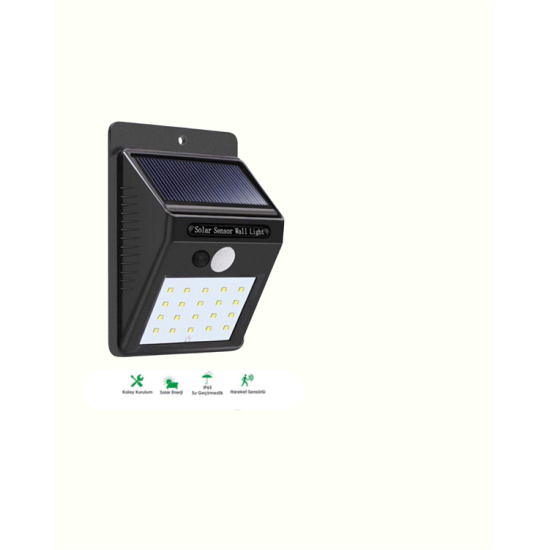 Su Geçirmez 20 LED Solar Aydınlatma | Dış Mekan için PIR Hareket Sensörü ile Akıllı Işık