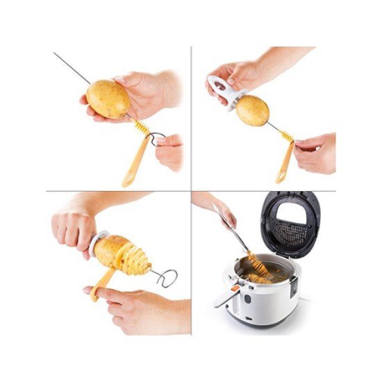 Spiral Patates Dilimleyici Aparat Çubukta Patates Cips Yapma Spiral Patates Dilimleyici Aparat Çubukta Patates Cips Yapma