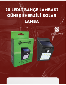 Su Geçirmez 20 LED Solar Aydınlatma | Dış Mekan için PIR Hareket Sensörü ile Akıllı Işık