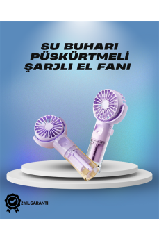 Su Sisi Püskürtmeli Taşınabilir El Fanı – Çocuk ve Öğrencilere Uygun, Kamp ve Seyahat İçin