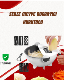 Süzgeçli Çok Fonksiyonlu Döner Rende ve Doğrayıcı