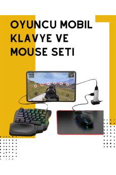 Tak-Çalıştır Mobil Oyun Ekipmanları Seti – Klavye Mouse Dahil
