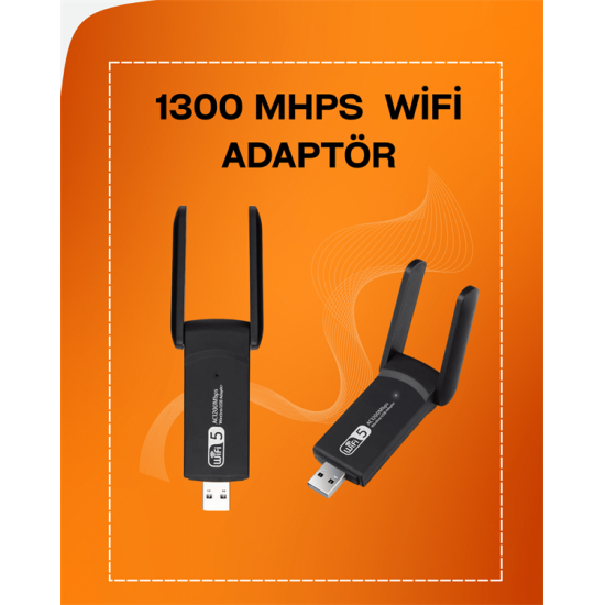 Tak-Çalıştır Özellikli Çift Bant WiFi Adaptör – 1200 Mbps